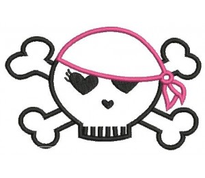 Stickmuster - Skull Princess Kopftuch